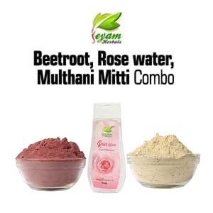 Beetroot Powder | Multhani Mitti Powder & Rose water