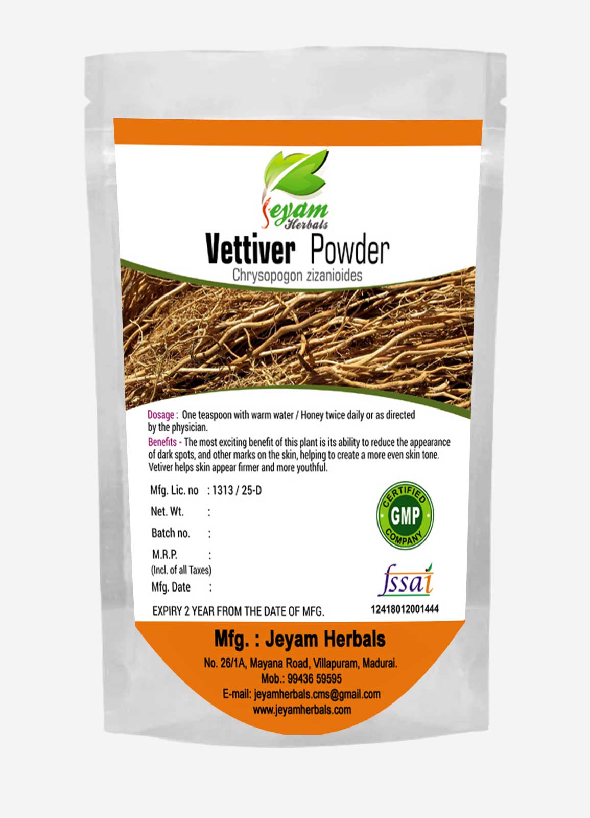 Vettiver Powder